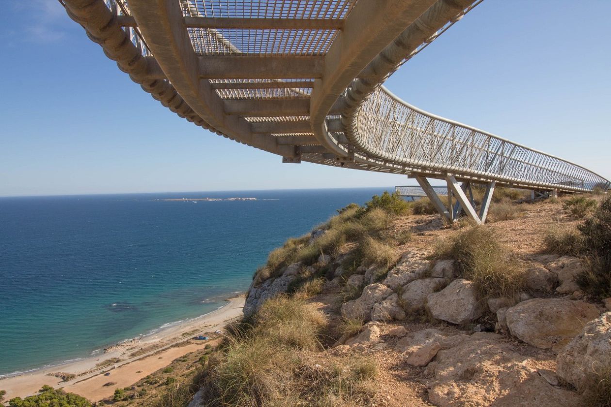 Skywalk over the Cape of Santa Pola and the Lighthouse