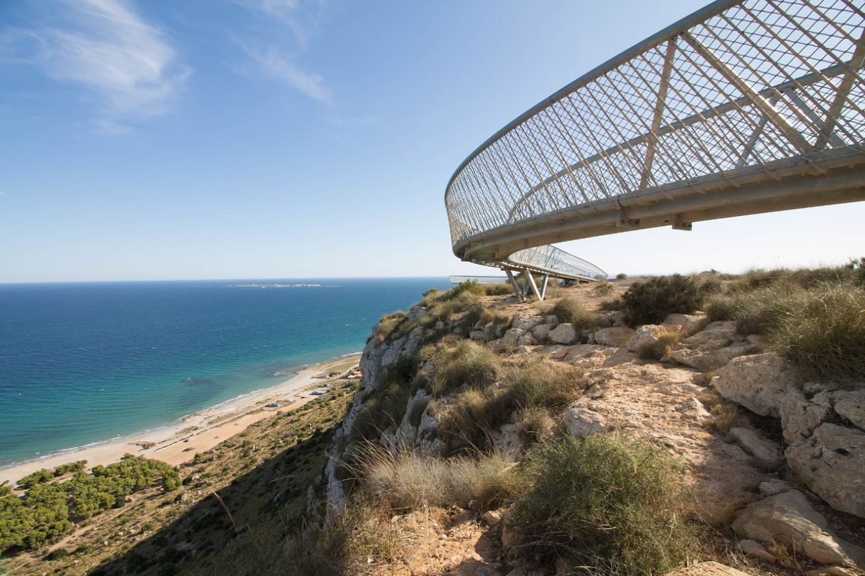 Skywalk over the Cape of Santa Pola and the Lighthouse