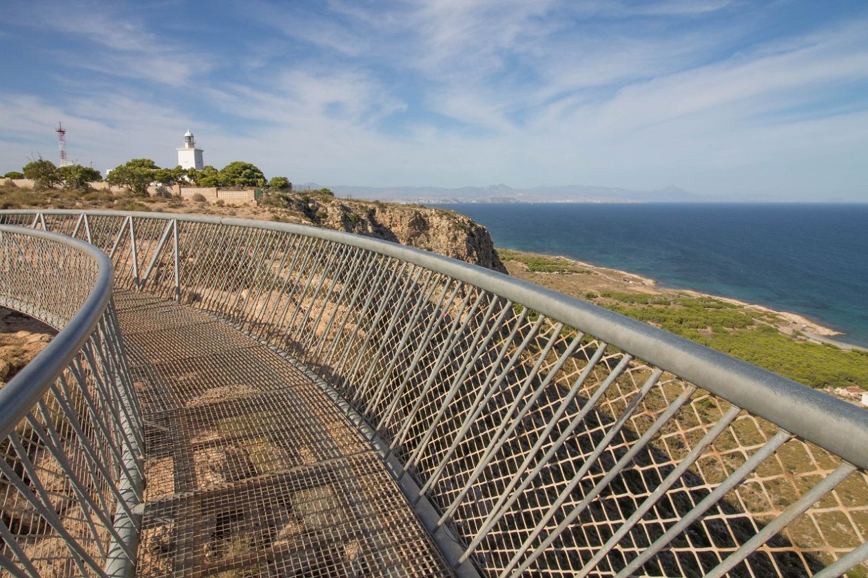 Skywalk over the Cape of Santa Pola and the Lighthouse